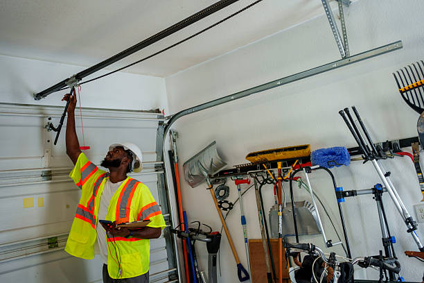 Professional Garage Door Panel Replacement technician working in Carrollton, TX